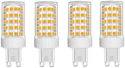 ZFQ G9 LED Lampe, 10W Warmweiß 3000K, Ersetzt 50W-100W Halogen, 1000LM, Kein Flackern, Nicht Dimmbar, G9 Glühbirnen für Kronleuchter, Deckenleuchten, Wandleuchten, AC 220-240V, 4er Pack