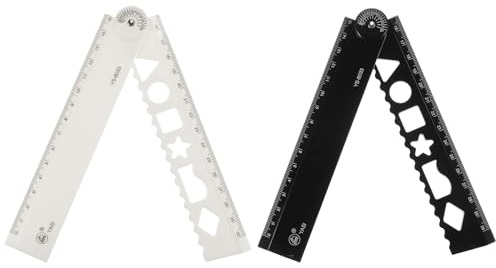 QUARKZMAN 2Pcs Regla Plegable 30cm Métrica de Poliestireno Transportable Transportador de Ángulos Medición Herramienta de Medición Regla Recta Blanco y Negro
