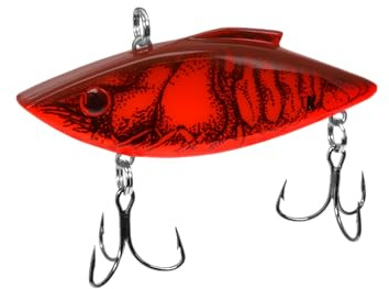 Bill Lewis Lifelike Knock-N Trap 1/2 OZ. Lipless Crankbait Fishing Wobble Lure with Mustad Triple Grip Hooks, RED Crawfish
