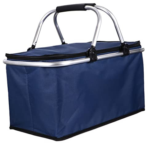 MAGICLULU 1stk Picknicktasche Camping Picknickkorb Faltbare Einkaufstüte ?e Isolierte Tasche Familien Picknickkorb Trinkt Frischen Korb Oxford-stoff Isolierung Einkaufen Wein