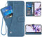 ELISORLI Phone Cover for Motorola Moto G53 5G/G13/G23 Wallet Case Wrist Strap Lanyard Slot Mobile Stand Leather Credit Card Holder Magnetic Flip Folio Purse Cell Accessories G 13 23 4G 53G 53 Blue