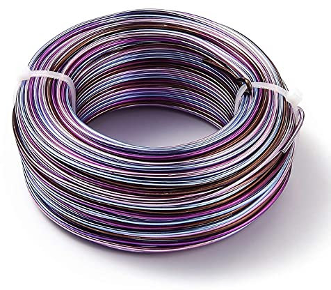 Kupferdraht, Basteldraht, 58 m/Rolle, 2 mm runder Aluminiumdraht, 3/5 Segment, bunter Metalldraht for handgefertigte DIY-Armbänder, Ohrringe, Schmuckherstellung (Farbe: B09, Größe: 2 mm) (Farbe: B09,