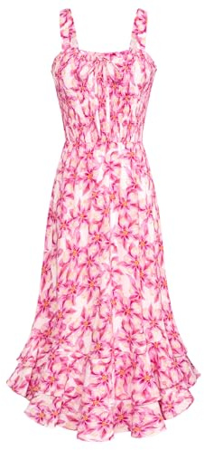 GRACE KARIN Vestido largo floreado, sin mangas con tirantes delgados para mujer. Vestido maxi de cóctel de estilo informal, bohemio, para playa y vacaciones, L
