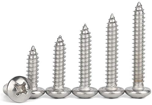 50 Stück M1 M1,2 Mini 304 Edelstahl Kreuzpfanne Rundkopf selbstschneidende Holzschraube (Farbe: 6 mm, Größe: M1,2 50 Stück) (Farbe: 5 mm, Größe: M1,2 50 Stück) (Color : 8mm, Size : M1.2 50pcs)