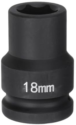 QUARKZMAN Llave de Impacto de 6 Puntos Deep 3/4 Drive 18mm Métrica de Acero de Aleación 40Cr para Tuerca de Eje de Impacto