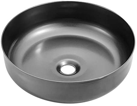 Fregadero para recipiente de baño Lavabo redondo de acero inoxidable mate Fregadero para recipiente de baño de 15,2 pulgadas sobre el mostrador Lavabo de encimera Lavabo artístico para baño Tocador de