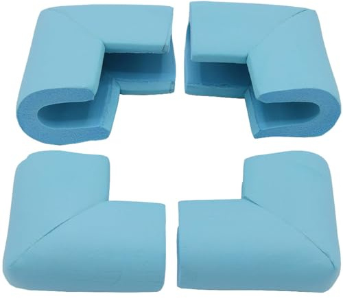 Paquete de 4 protectores de esquina de espuma, parachoques de seguridad, cinta autoadhesiva para muebles, cristal, mesa de café, protector de borde de goma suave a prueba de bebés, tipo U, protectores