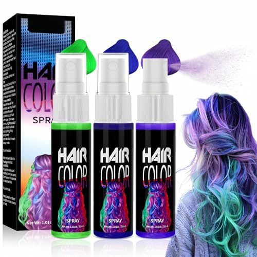 Ganbaro Blue Hair Spray Colour for Kids, Coloured Hair Spray Wash out Kids, Kides Hair Colour Sprays, Hairs Colour Sprays for Kids, Temporary Hairs Dye for Cosplay, Easy to Color