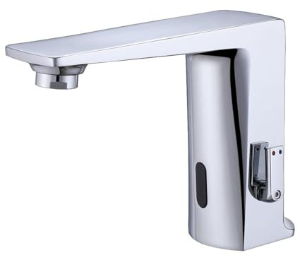 Infrared Basin Tap Sensor Tap Hot and Cold Bathroom Taps Automatic Sensor Tap Brass Bathroom Basin Taps Mixer Single Handle,Black