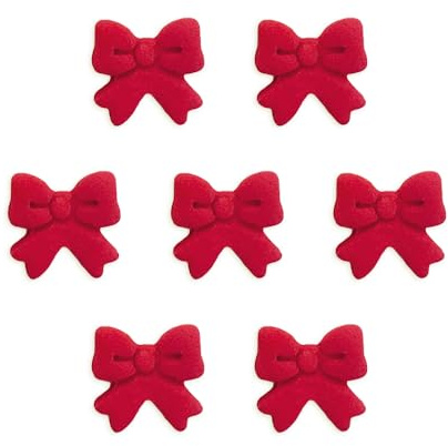 Anniversary House Hand-made Red Bow shaped Edible Sugarcraft Cake Toppers, cupcake decorations, SF645