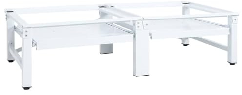 Mokuyary Support pour machine à laver et sèche-linge avec étagères coulissantes, kit d'encastrement intermédiaire pour buanderie, cadre de montage intermédiaire pour machine à laver et sèche-linge