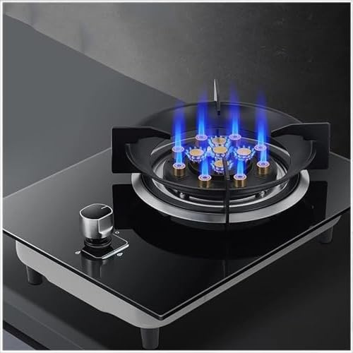 Gas Stove Single Burner Hob with Tempered Glass Cooktop, 13 Cavities, Ideal for Indoor and Outdoor Use