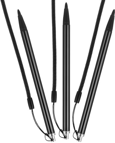 BESPORTBLE 3pcs Metal Resistive Stylus Pens with Anti-Lost Spring Rope for Resistive Screens Compatible with POS and Navigator Devices, Touchscreen Pen Set for Precise Input and Sturdy Use