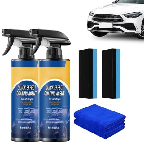 AYACZO Agent de revêtement à effet rapide en deux parties, spray de revêtement automobile rapide trois-en-un haute protection, spray multifonctionnel de renouvellement de revêtement