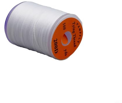 Fil de pêche à la mouche 200D en nylon fluorescent avec bobine de 91,4 m, convient pour la pêche à la mouche (blanc)