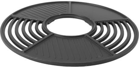 RIZGHWOY Parrilla Redonda de Hierro Fundido de 42 Cm con Revestimiento Antiadherente de Esmalte, Ideal para Camping, Picnics, Cocina de Gas y carbón.
