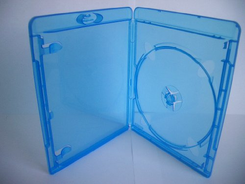 Amaray Blu-ray Hüllen, Slim 11 mm, Maschinen-pack-Qualität, Transparent, Blau, 50 Stück