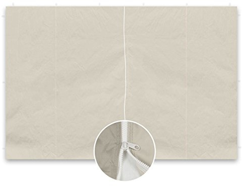 2 Stück Seitenwände Seitenteile ohne Fenster mit Reißverschluss Zipper für Falt-Pavillon 298x216 cm/PE 180 g/m² Farbe: Champagner