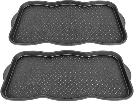 BURI 2 Stück Schuhabtropfschale groß 76x38cm Kunststoff Schuhmatte Plastik Abtropfmatte Schuhschale Schuhabtropfmatte Abtropfschale Schuhe Stiefel Schuhablage Schuhabtropfer Schuhsammler Unterlage 2X