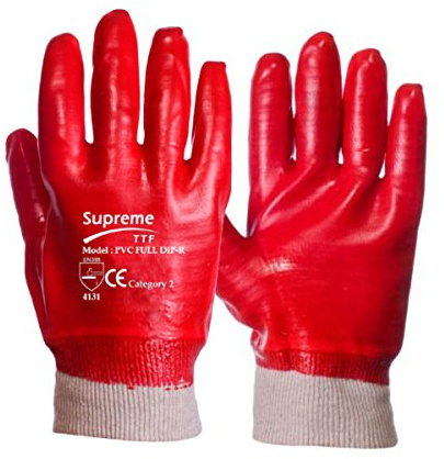 12 Pairs PVC Dip Knit Wrist Gloves Safety Work Builder Gardening Mechanic Size XL