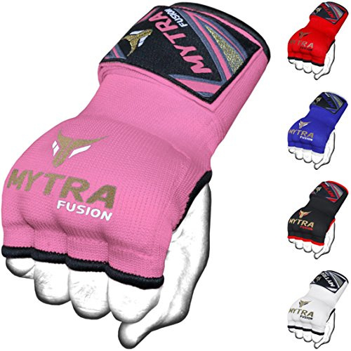 Mytra Fusion Kids Hybrid Boxing Inner Gloves Punching Boxing MMA Muay Thai Gym Workout Gel Inner Gloves Elasticated Padded Fist Under Mitts Protection Fist Knuckle Wrist Wrap (Comes in Pairs)