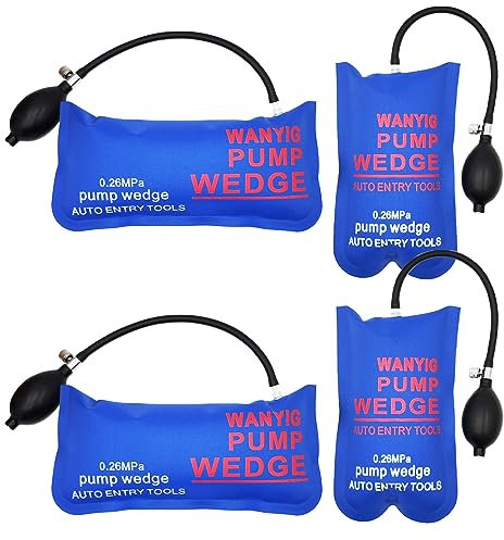 WANYIG 4 Stücke Montagekissen Luftkissen Air Wedge Pump Wedge Pneumatikspanner Montage Luftkissen Spreizkissen Auto Montagehilfe Fenster (Großes Rechteck + Kleines Rechteck)