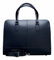 Su.B Laptoptasche 15.6 Zoll für Damen, Umhängetasche aus Spaltleder mit Schulterriemen und Kofferband, Hergestellt in Italien - Dunkelblau