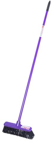 Red Gorilla Broom in Purple Long Handled Sweeping Brush Hard Bristles 30cm Head Weather Resistant for Indoors Outdoors Yard 1.57m Long