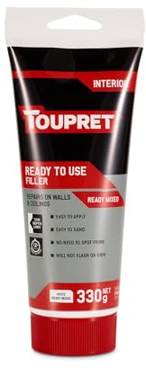 Toupret Ready to Use Filler - Smooth White Interior Wall & Ceiling Repair - Ready Mixed, No Flash or Grin - Easy to Apply, Fast Drying, Paintable - Professional Finish for Plaster & Masonry - 0.33kg