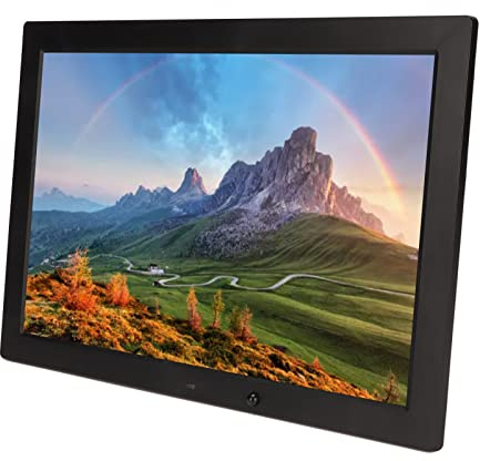 Cornice Digitale da 17 Pollici, Sensore di Movimento HD con Rotazione Automatica Grandangolare da 180 Gradi Cornici Digitali Elettroniche con Telecomando, Supporto Fino a 128 GB,