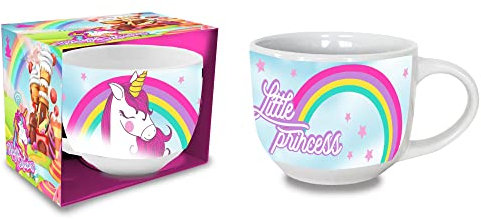 CARTOON Tazza in ceramica, Unicorno, tazza larga jumbo, 380 ml, in scatola