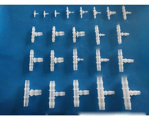 3-Wege-T-Stück-Typ-Aquarium-PP-Einsatzschlauchverbinder für Hausgarten-Kunststoffrohrverschraubung 1,6 mm - 14 mm Widerhakenreduzierung - 8-4-8 mm