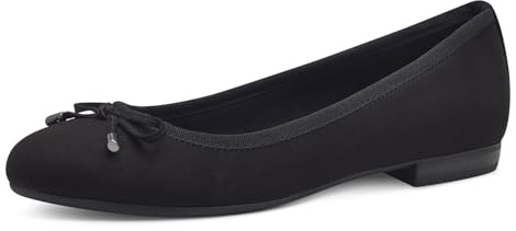 MARCO TOZZI Women's 2-22135-42 Ballet Flat, Black, 5.5
