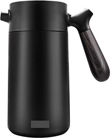 TEmkin Olla Aislante para café, Termo, cafetera, hervidor Aislado con Mango, cafetera de Prensa Francesa (Color: Negro) (Negro)