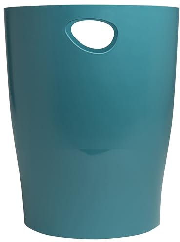 Exacompta - Rif. 45334D - 1 cestino con manici ECOBIN Skandi - grande capacità 15 litri - dimensioni 26,3 x 26,3 x 33,5 cm - per ufficio o casa - colore blu Pacifico
