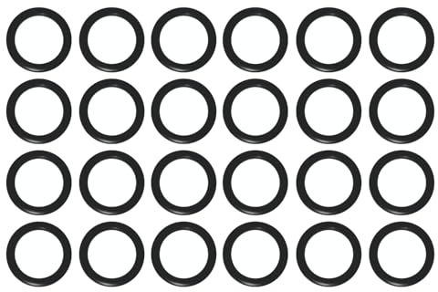 Power Pressure Washer O-Rings for 3/8 Quick Coupler, Compatible with High Temperature Viton FKM (24-Pack) - 1/2 Inside Diameter to fit 3/8 Fittings