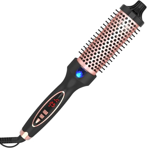 Curling Eisen thermal brush 1.5 Zoll Dual Voltage Reisefreundlich mit Digital Display Temperatur Keramik Turmalin Ionic Schnell beheizte Runde Bush Geeignet für Mittel und Langes Haar