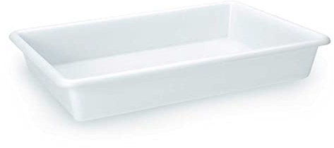 Tradineur Lot de 3 bacs réfrigérants de rangement, plastique réutilisables, servir aliments collations, fabriqué en Espagne, 9 litres, 48,5 x 33 x 8 cm - Blanc
