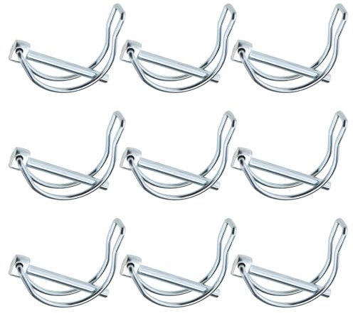VGOL 20PCS Folding Cotter Pins 4.5x40mm D Shape Locking Pin Galvanised Carbon Steel Pipe Tube Linch Lynch Pin for Lawn Garden Farm Truck Car Trailer Tractor