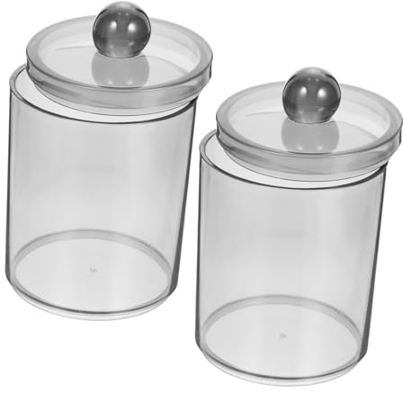 Alipis Juego de 2 Tarros de Baño Ps Negro Tapa Transparente