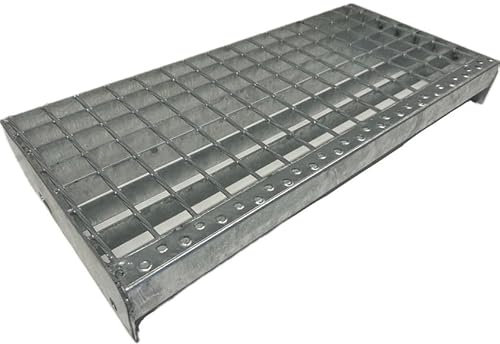 PSB STAHL AUF MASS Gitterroststufe Treppenstufe Trittstufen Metalltreppe schweißpress feuerverzinkt 270mm Tiefe (1200x270mm)