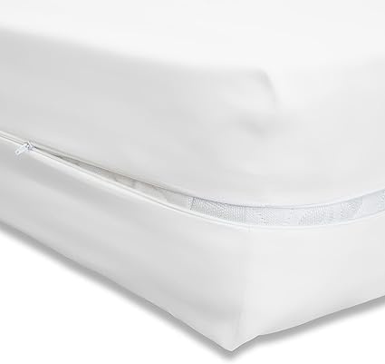 DECASATEXTIL Housse de Matelas 140x190/200 cm Blanche | Housse Intégrale Microfibre avec Fermeture Éclair en L | Hauteur 26 cm