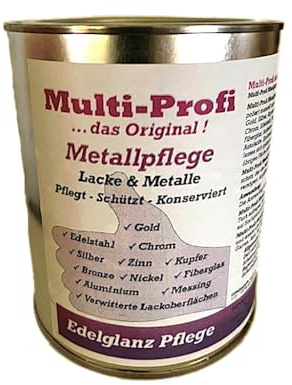 Multi-Profi Metallpflege ist mehr als nur eine Polierpaste. Es reinigt, pflegt, schützt und poliert alle blanken Metalle, verwitterten Lacke und hat einen speziellen Korrosionsschutz ! 0,75 Liter