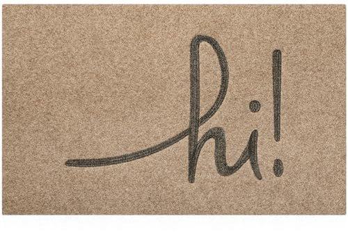 Lzuso Hi Welcome Door Mat Durable Front Door Mat for Home Entrance Kitchen and Garden Entryway Indoor Outdoor Welcome Mat Non Slip Rubber Backing Mats Easy to Clean 18 x 28 Inches
