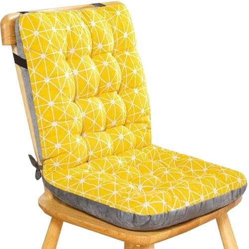 uyeoco Cojines Silla Respaldo bajo cojín de Respaldo con Cintas, 33x42x45cm/35x45x57cm cojín, cojín para Silla, cojín para Asiento, cojín para sillón jardín, Exterior.(G11,33x42x45cm/13x16.5x18in)