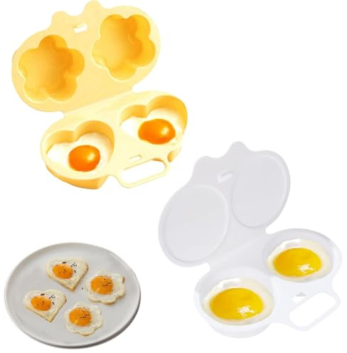 Microwave Nonstick Poached Egg Maker, Reusable Poached Egg Cooker with Lid