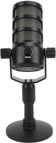 USB Dynamisk Mikrofon för Podcastinspelning, PC-datorspel Streaming Mic med Ambient Light, Mute-knappar, Bordsställ, Sångmikrofon för Sång