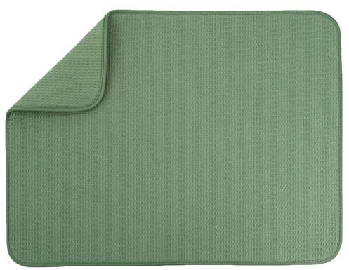 Tappetino scolapiatti XXL in microfibra per scolapiatti da cucina, tappetino super assorbente, asciugatura rapida, 46 x 60 cm, verde