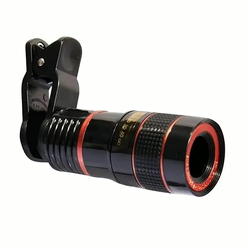Mobile Phone Camera Lens Kit, 8X 12X 20X Zoom, Telescope Wide Angle Macro Fisheye, Black, 30x70mm