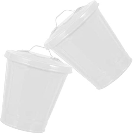 SOIMISS 2pièces Mini Poubelle Avec Couvercle Seau De Rangement Galvanisé Conteneur à Déchets Pour Table Jardinière Pour Plantes Intérieures